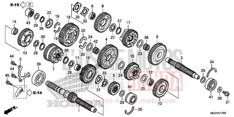BOITE DE VITESSES (VFR1200X/XA/XL) de VFR1200X "Crosstourer" Méca DEGITAL SILVER METALLIC (NHA30B) de 2015